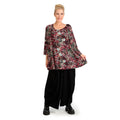 Transition shirt in bell shape made of stretcher jersey quality, paisly in red