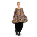 Winter shirt in bell shape made of stretcher jersey quality, maple in purple-yellow-lilac