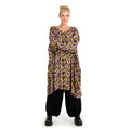 Winter big shirt in balloon shape made of stretcher jersey quality, maple in purple-yellow-lilac