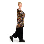Winter shirt in bell shape made of stretcher jersey quality, Amira in black-yellow-white