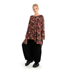 Winter big shirt in A-shape made of stretch jersey quality, Sienna in black-fuchsia-yellow