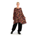 Winter big shirt in A-shape made of stretch jersey quality, Sienna in black-fuchsia-yellow