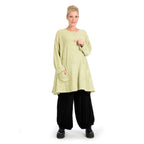 Winter jacket in A-shape made of soft boucle quality, boucle knit in light green
