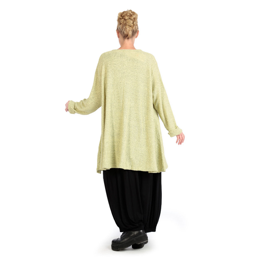 Winter jacket in A-shape made of soft boucle quality, boucle knit in light green