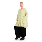 Winter jacket in A-shape made of soft boucle quality, boucle knit in light green