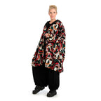 Winter jacket in a boxy shape made of warm Romanit jersey quality, Makino in red-green-black