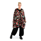 Winter jacket in a boxy shape made of warm Romanit jersey quality, Makino in red-green-black