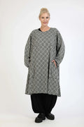 Winter dress in a straight shape made of warm fine knit quality, Lena in gray-black