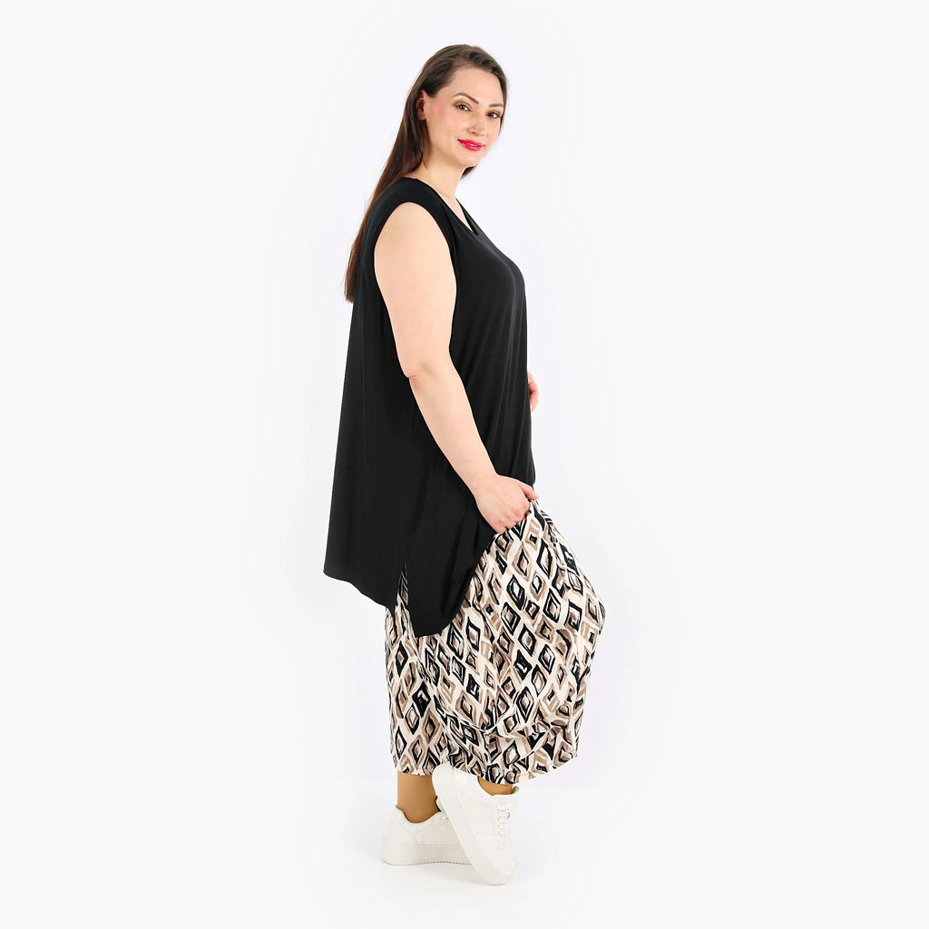 Pantalon AKH 8069, beige-noir-cognac