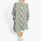 Summer shirt in A-shape made of smooth poplin quality, Penny in green-blue