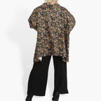 Summer jacket in A-shape made of poplin quality, Sunny in black-multi