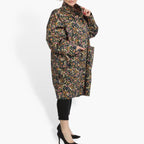 Summer coat in a straight shape made of poplin quality, Sunny in black-multi