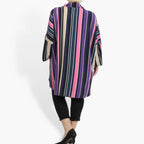 Summer jacket in a rounded shape made of smooth crepe quality, Amy in pink-purple-multi
