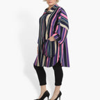 Summer jacket in a rounded shape made of smooth crepe quality, Amy in pink-purple-multi