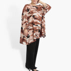 Summer big shirt in A-shape made of airy linen look quality, Maxima in Terra-Multi