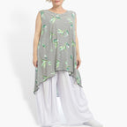 Summer tunic in the shape of jersey quality, Costa in white-black