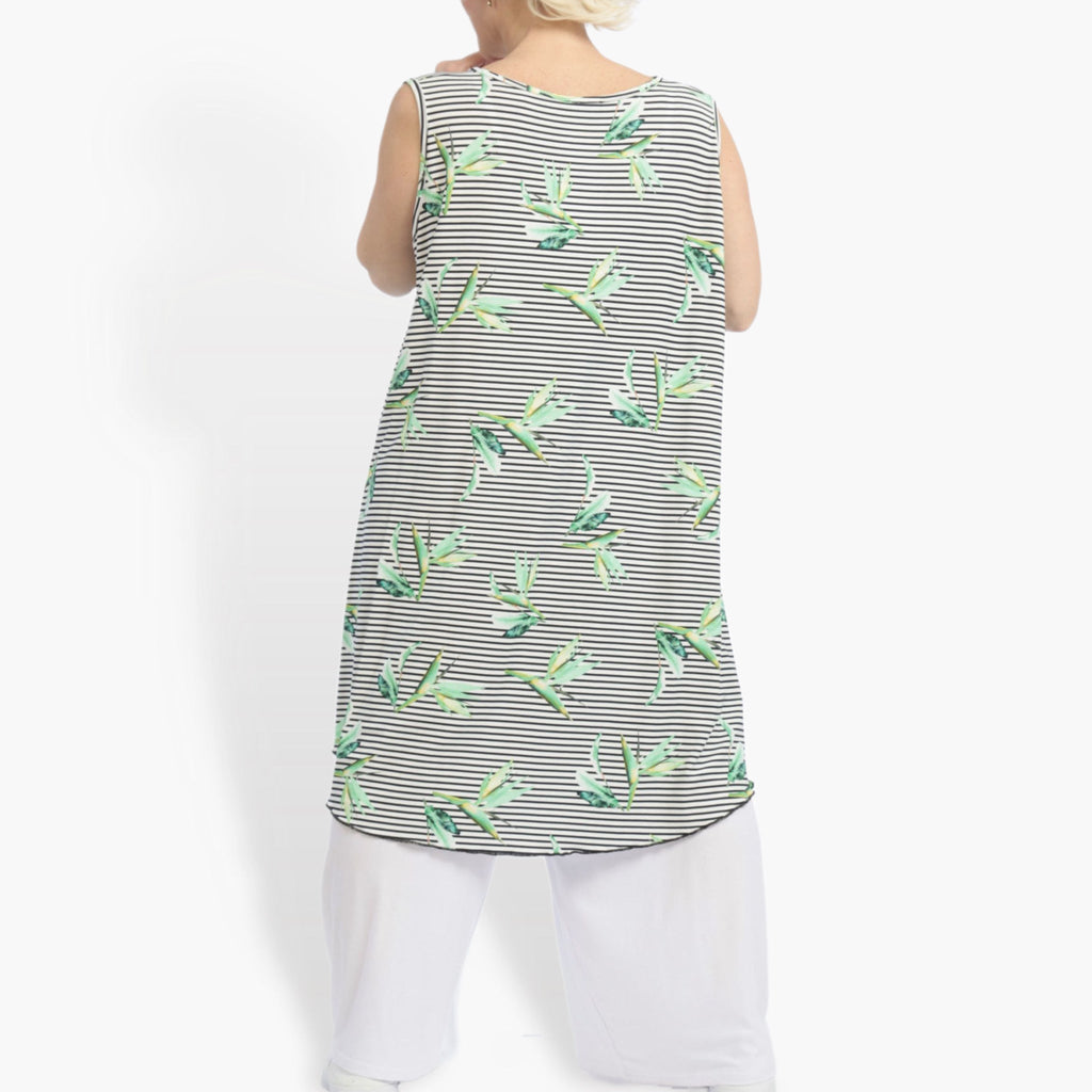 Summer tunic in the shape of jersey quality, Costa in white-black