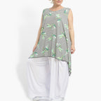 Summer tunic in the shape of jersey quality, Costa in white-black