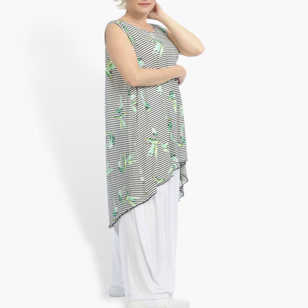 Summer tunic in the shape of jersey quality, Costa in white-black