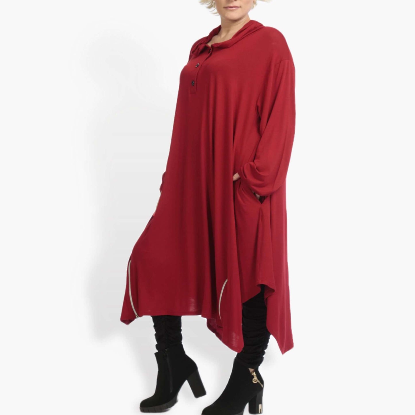 Everyday dress in A-shape made of fine jersey quality, viscose basics in red