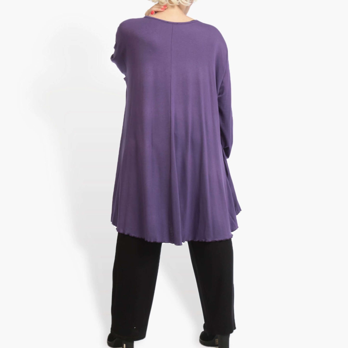 Everyday A-shaped shirt made of fine jersey quality, viscose basics in purple