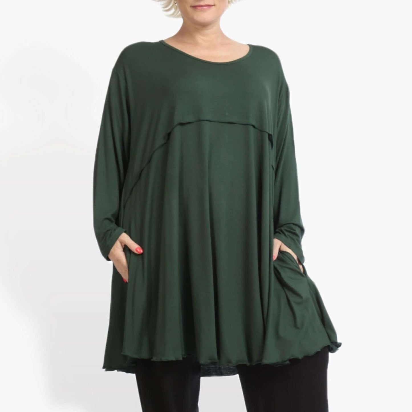 Everyday A-shaped shirt made of fine jersey quality, viscose basics in green