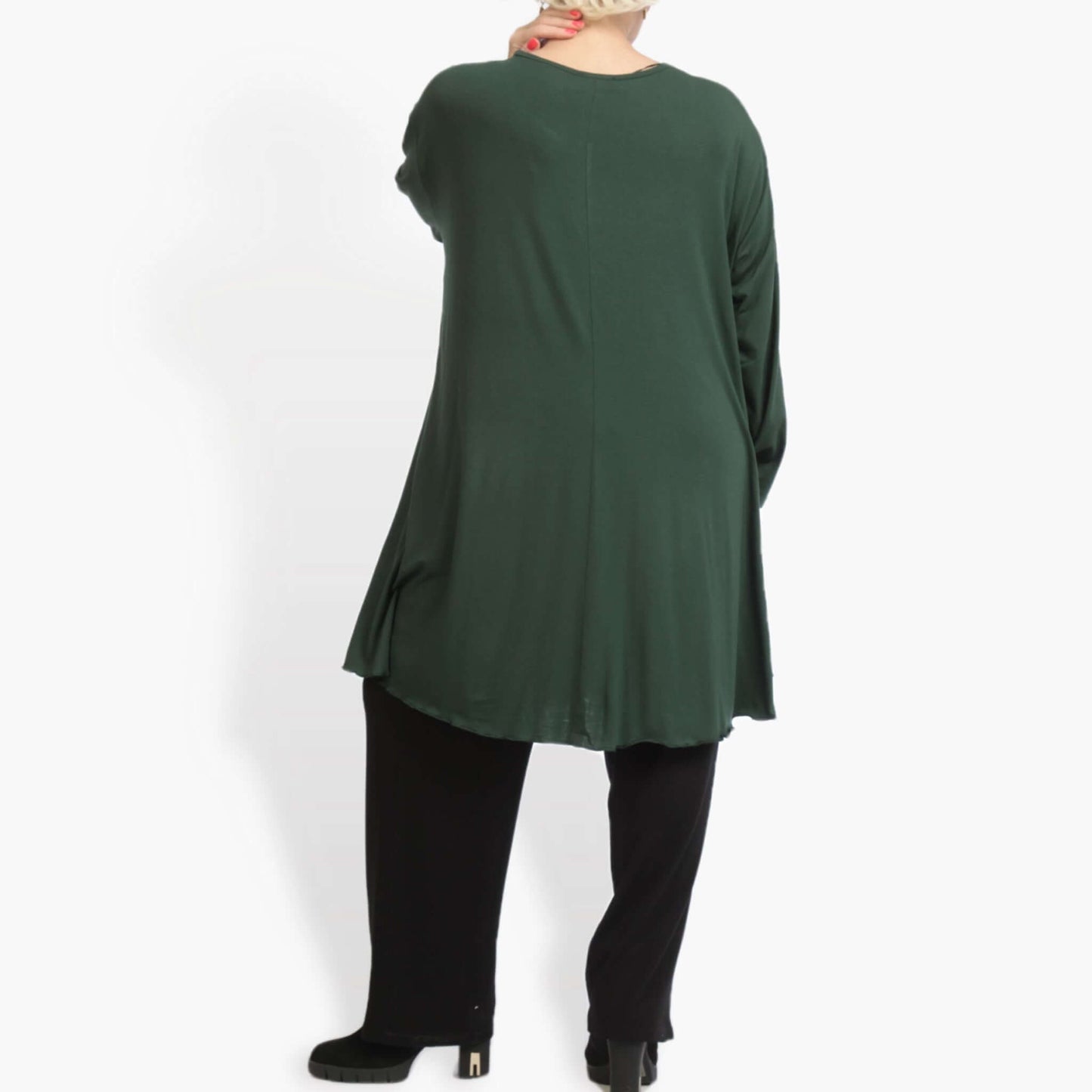 Everyday A-shaped shirt made of fine jersey quality, viscose basics in green