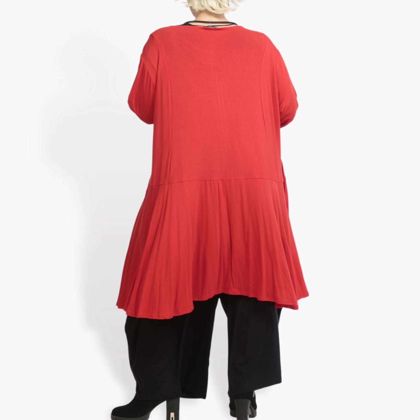 Everyday jacket in a bell shape made of fine jersey quality, viscose basics in red