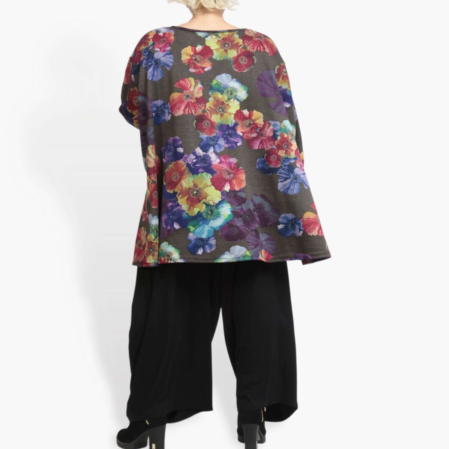 Winter Big Shirt in A-Form aus feiner Romanit Jersey Qualität, Sana in Multicolor