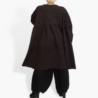 Winter dress in A-shape made of soft jacquard quality, Toronto in black-fuchsia