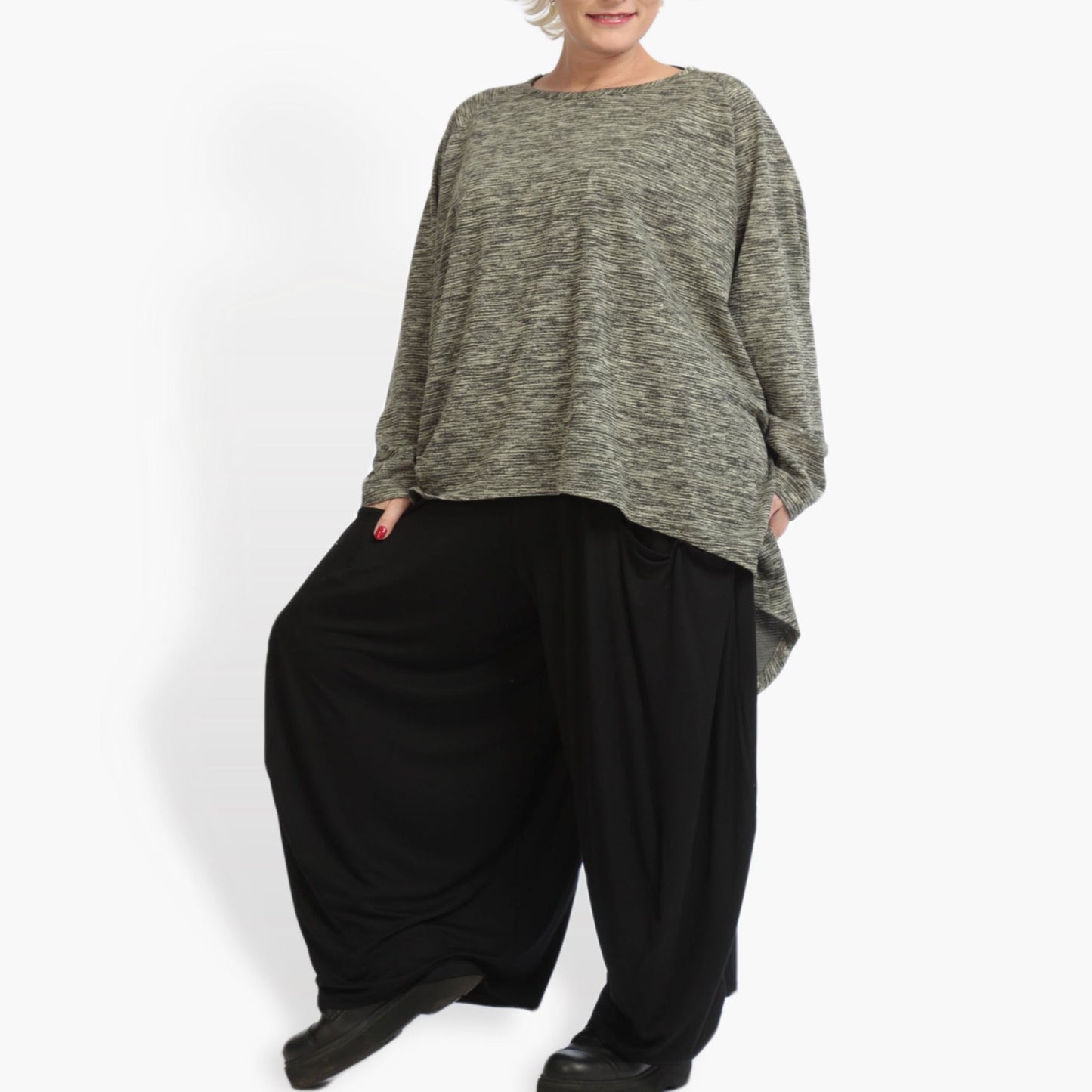 Winter Big Shirt in the shape of Ribb quality, Ribb in black and gray