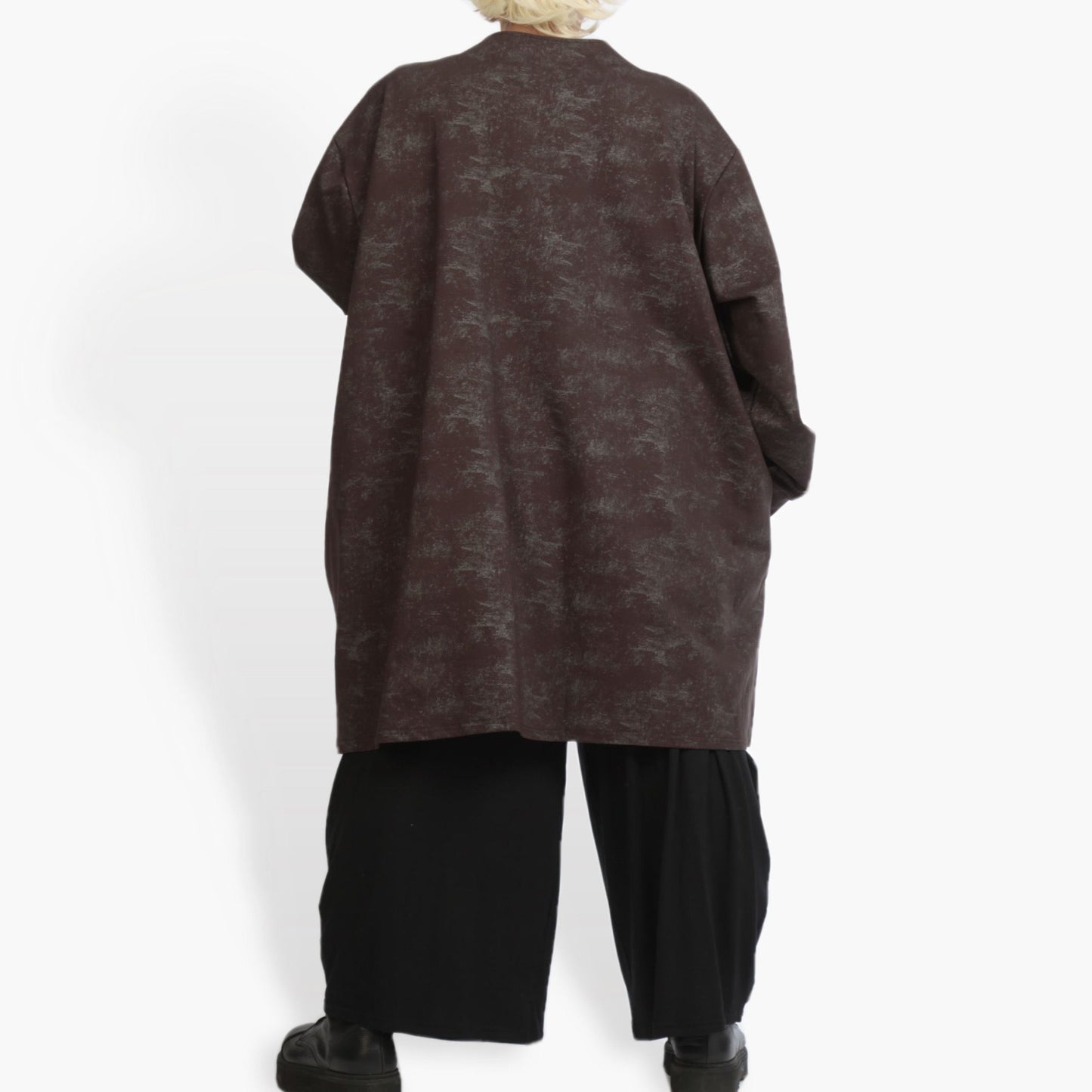 Winter Big Shirt in kastiger Form aus er Romanit Jersey Qualität, Lilo in Dunkelbraun