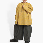 Winter big shirt in a boxy shape made of Romanit jersey quality, Lilo in mustard