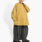 Winter big shirt in a boxy shape made of Romanit jersey quality, Lilo in mustard