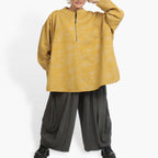 Winter big shirt in a boxy shape made of Romanit jersey quality, Lilo in mustard