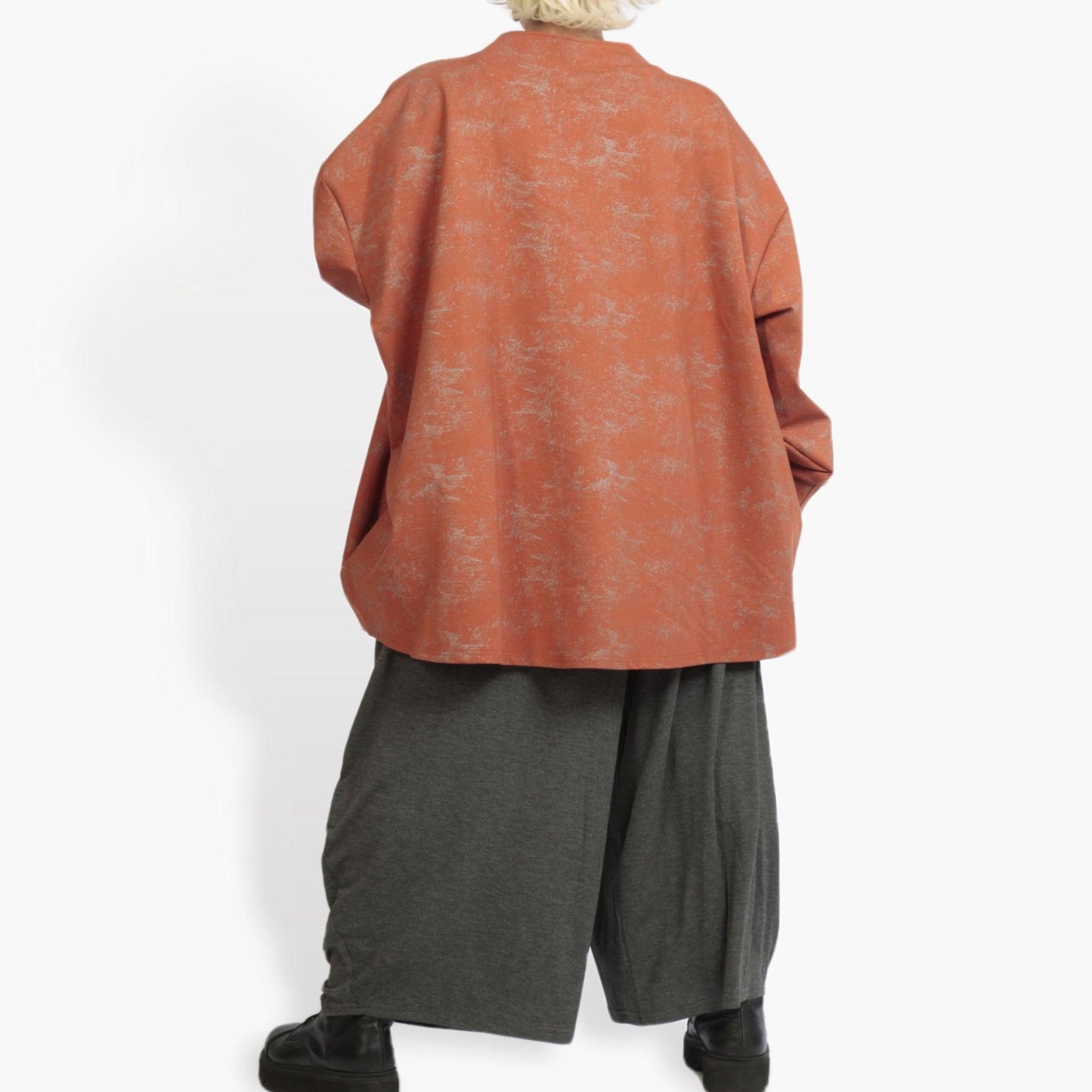 Winter big shirt in a boxy shape made of Romanit jersey quality, Lilo in terracotta