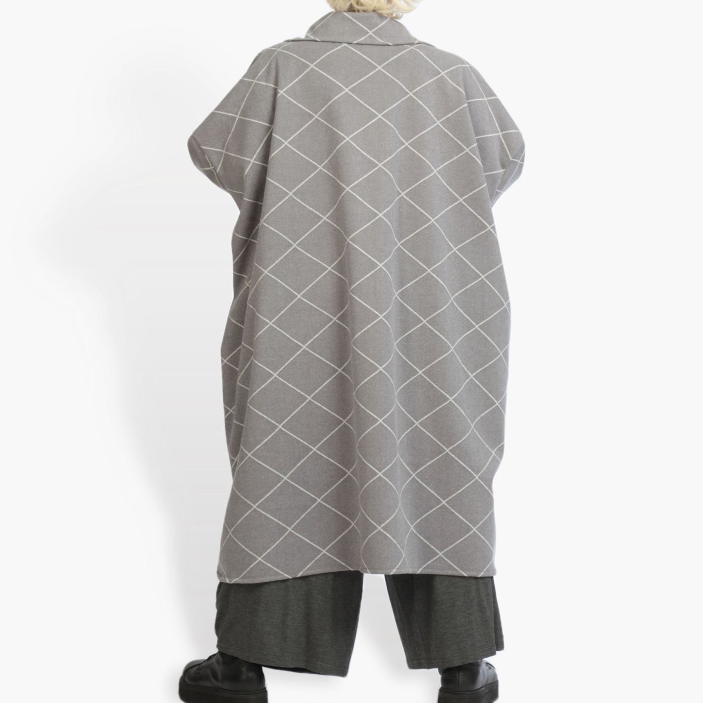 Übergangs Mantel in gerader Form aus er Fleece Qualität, Scot in Grau