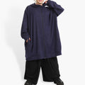 Winter jacket in balloon shape made of knitted quality, stitch in purple