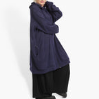 Winter jacket in balloon shape made of knitted quality, stitch in purple