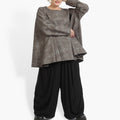Winter big shirt in A-shape made of Romanit jersey quality, Lilo in gray