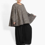 Winter big shirt in A-shape made of Romanit jersey quality, Lilo in gray