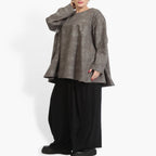 Winter big shirt in A-shape made of Romanit jersey quality, Lilo in gray