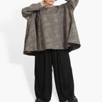 Winter big shirt in A-shape made of Romanit jersey quality, Lilo in gray