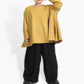 Winter big shirt in A-shape made of Romanit jersey quality, Lilo in mustard