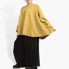Winter big shirt in A-shape made of Romanit jersey quality, Lilo in mustard