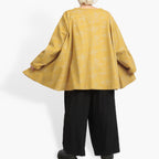 Winter big shirt in A-shape made of Romanit jersey quality, Lilo in mustard