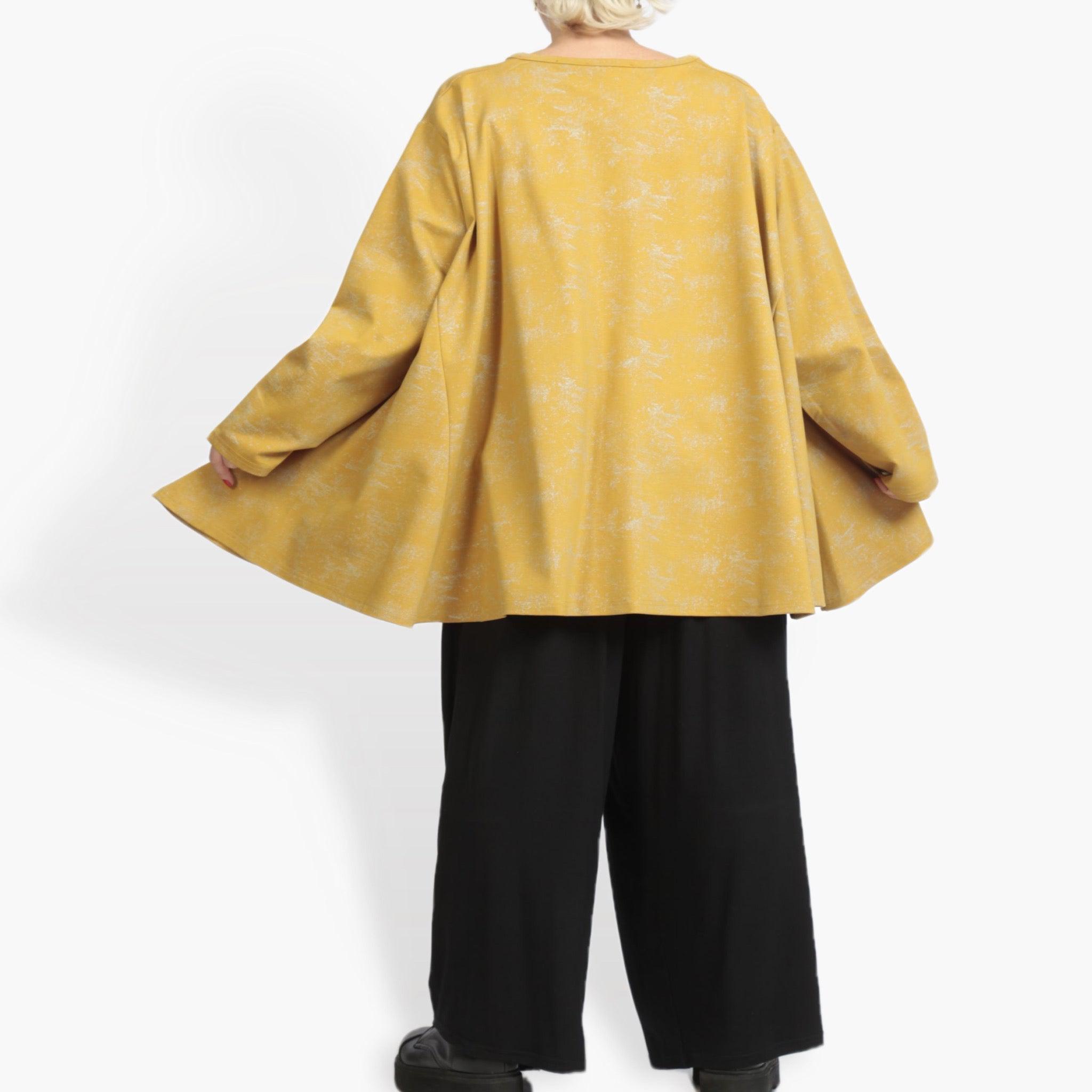 Winter big shirt in A-shape made of Romanit jersey quality, Lilo in mustard
