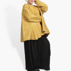 Winter big shirt in A-shape made of Romanit jersey quality, Lilo in mustard