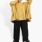 Winter big shirt in A-shape made of Romanit jersey quality, Lilo in mustard