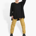 Winter trousers in the shape of Romanit jersey quality, Lilo in mustard